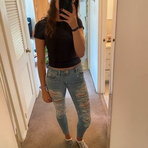 Distressed Super Stretchy American Eagle Jeans